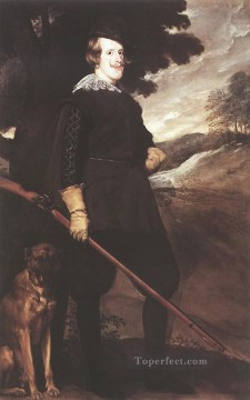  caza lienzo - El rey Felipe IV como cazador retrato Diego Velázquez